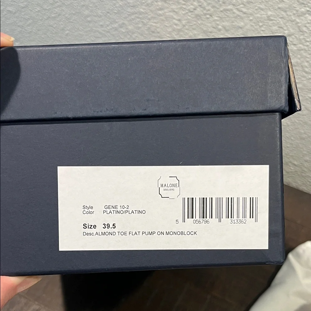 Malone Souliers Gold Flats with Silver Accents - Picture 2 of 6